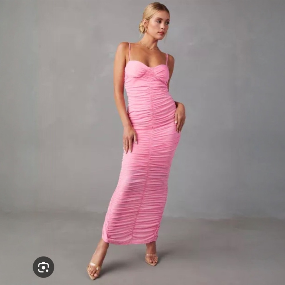 Vici Marsa Ruched Fitted Maxi Dress